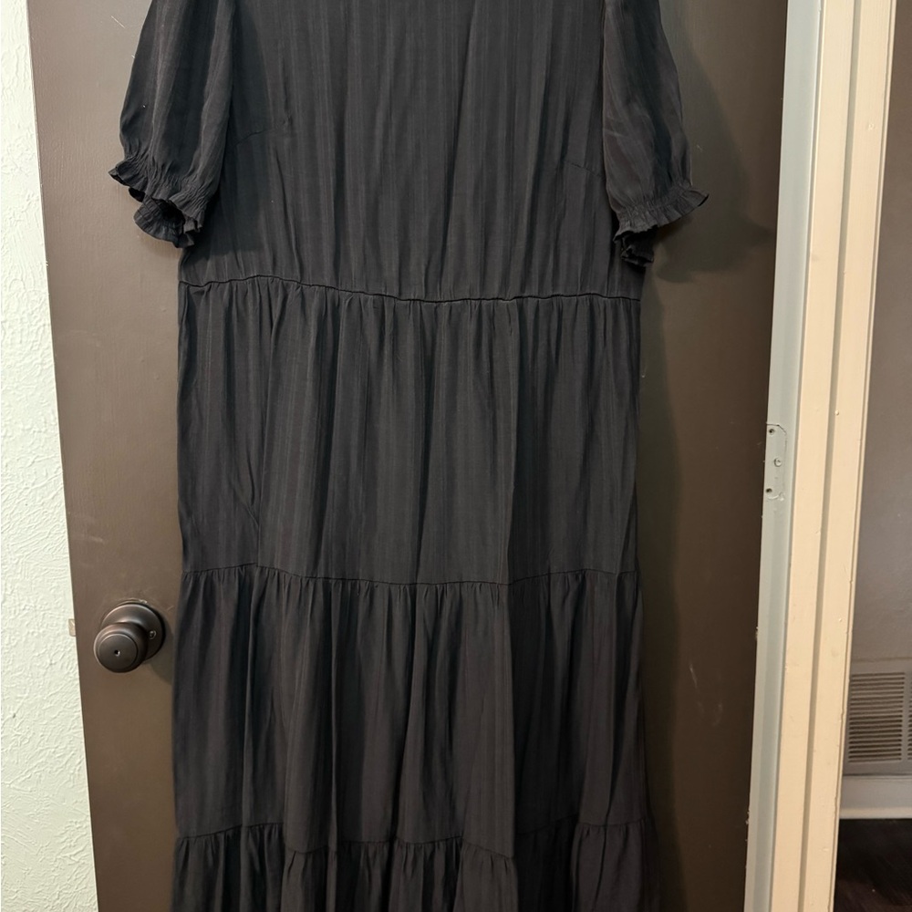 PrettyGarden Black Tiered Maxi Dress